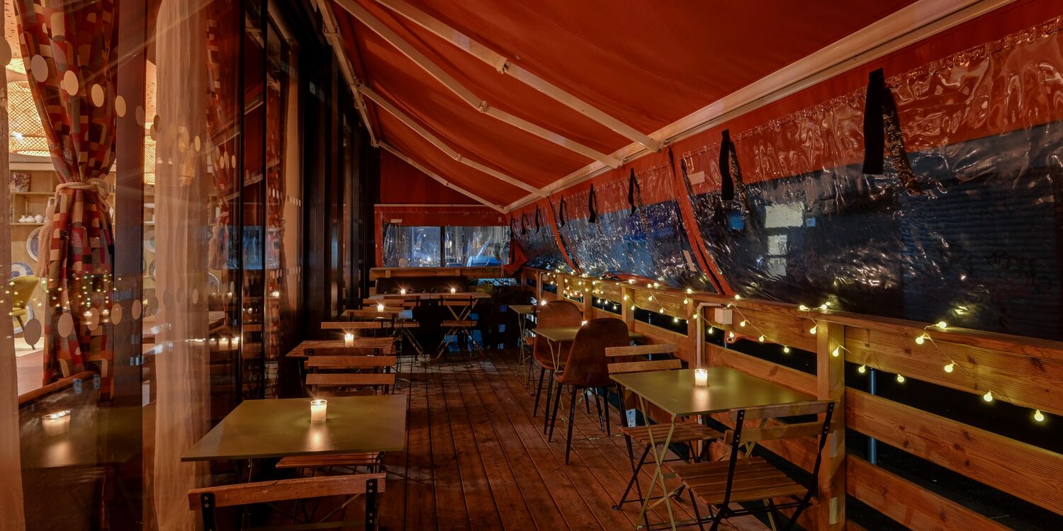 La terrasse couverte du Restaurant O18